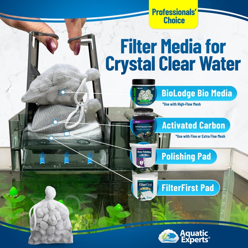Aquatic Experts High Flow Filter Media Bag - Durable Filter Bags for Fish Tank, Secure Aquarium Media Bag with Drawstring, Media Bags for Aquarium and Pond, High Flow (White), 3â€ x 4â€ â€“ 4 Pack - Image 5